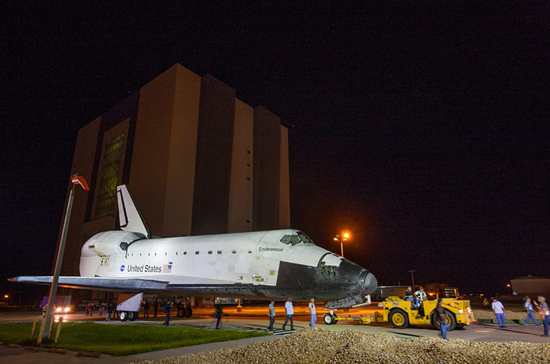 Space shuttle Endeavour mounted on 747 jet for final flight to L.A.