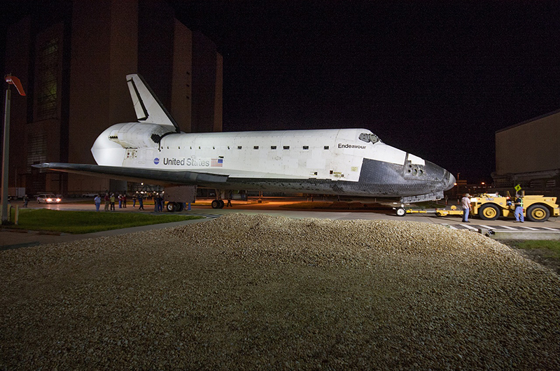 Space shuttle Endeavour mounted on 747 jet for final flight to L.A.