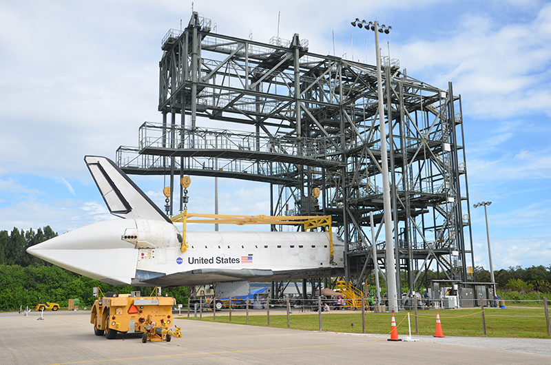 Space shuttle Endeavour mounted on 747 jet for final flight to L.A.